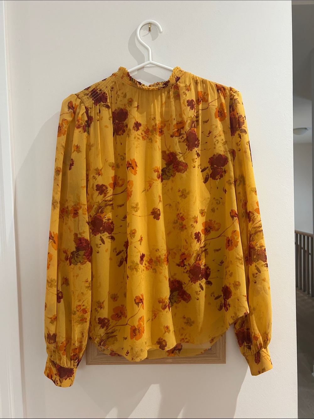 Wilfred Mustard Floral High-Neck Blouse